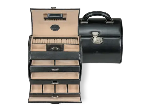 Windrose Schmuckkoffer Merino / schwarz Kollektion: Merino | Farbe: schwarz