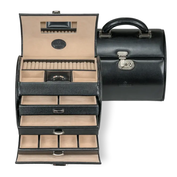 Windrose Schmuckkoffer Merino / schwarz Kollektion: Merino | Farbe: schwarz