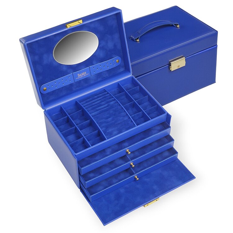 Sacher  Schmuckkasten Karen colisimo / blau (Vollrindleder) Kollektion: colisimo | Farbe: blau