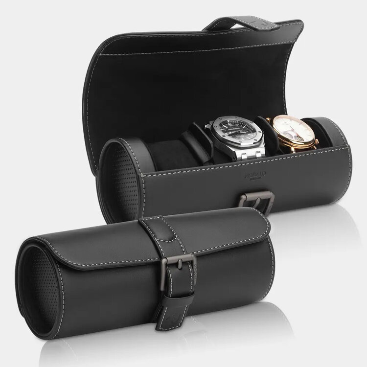 Modalo GENIUS Uhrenrolle für 3 Uhren SCHWARZ