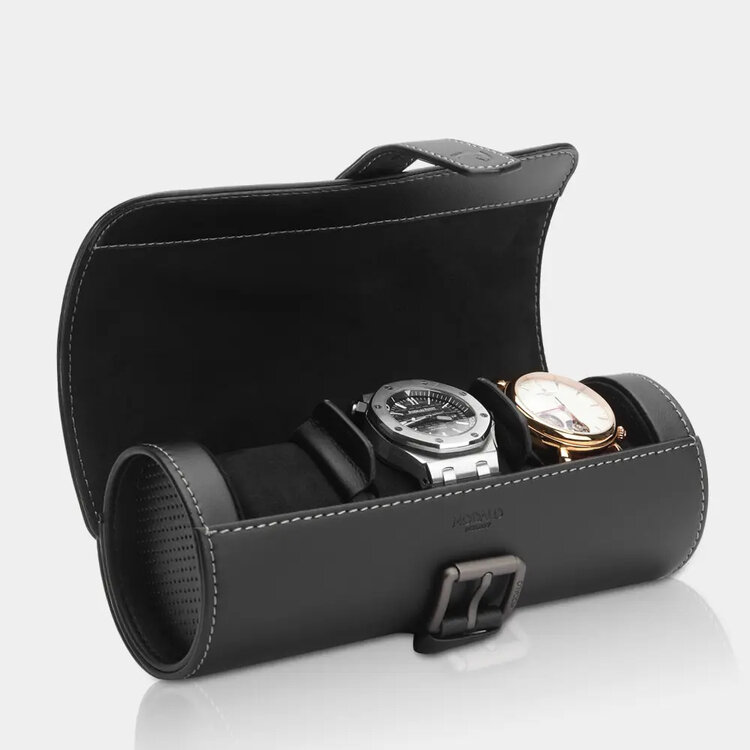 Modalo GENIUS Uhrenrolle für 3 Uhren SCHWARZ