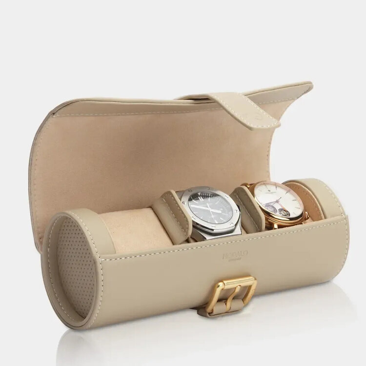 Modalo Uhrenbeweger GENIUS Uhrenrolle für 3 Uhren beige