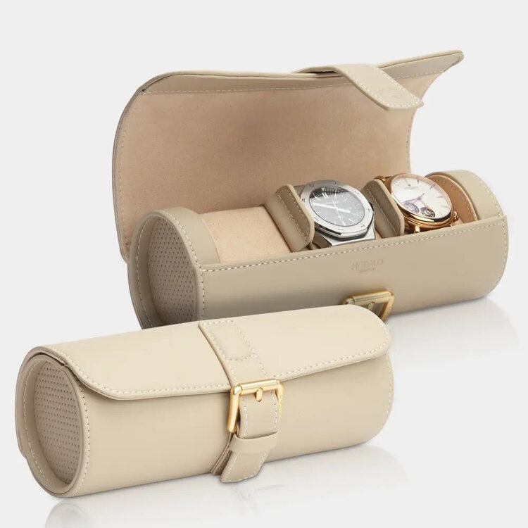 Modalo Uhrenbeweger GENIUS Uhrenrolle für 3 Uhren beige