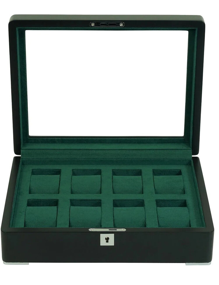 Chronoguard Switzerland  Luxus Uhrenbox Racing Green für 8 Uhren mit grünem Samt