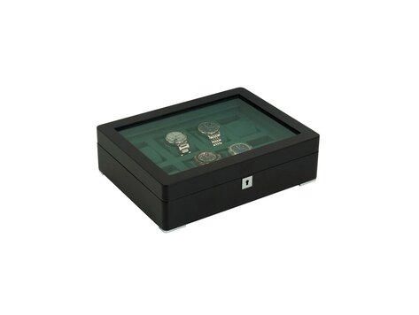 Chronoguard Switzerland Luxus Uhrenbox Racing Green für 8 Uhren mit grünem Samt