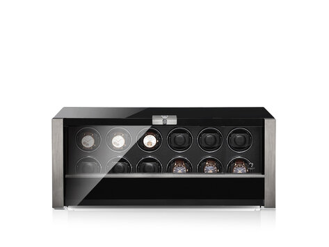 Modalo VICTORY Uhrenbeweger 12 Uhren schwarz silber