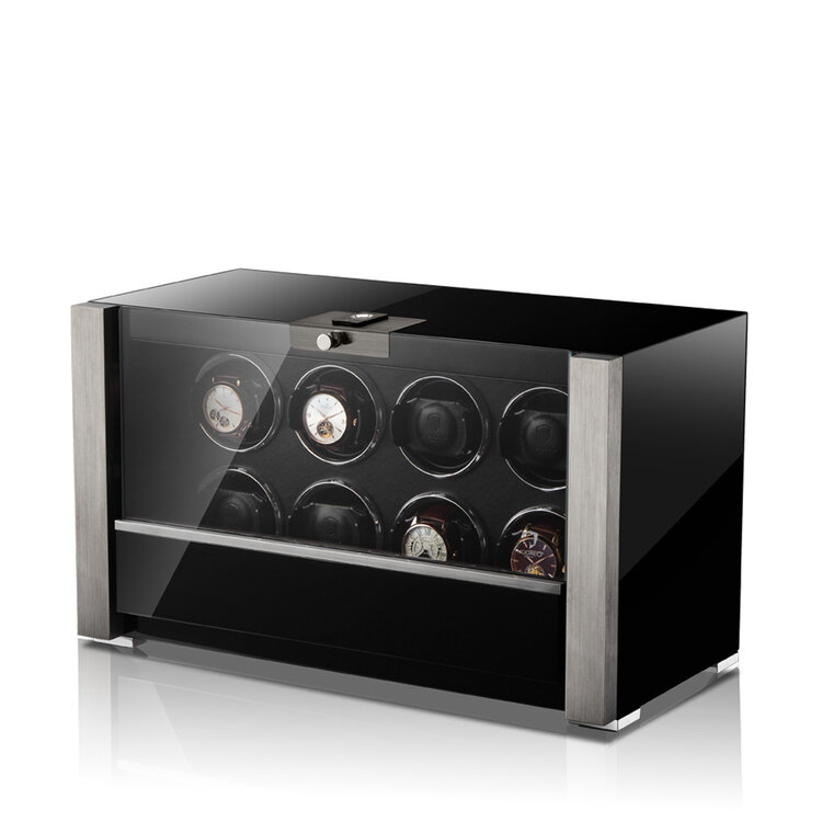 Modalo  VICTORY Uhrenbeweger 8 Uhren schwarz silber