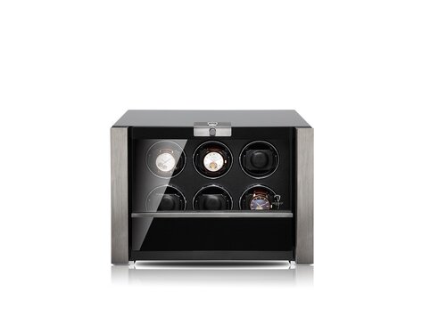 Modalo VICTORY Uhrenbeweger 6 Uhren schwarz silber