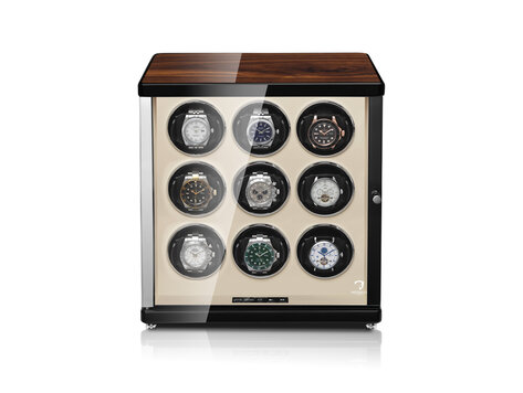 Modalo AMBIENTE Uhrenbeweger 9 Uhren Walnuss