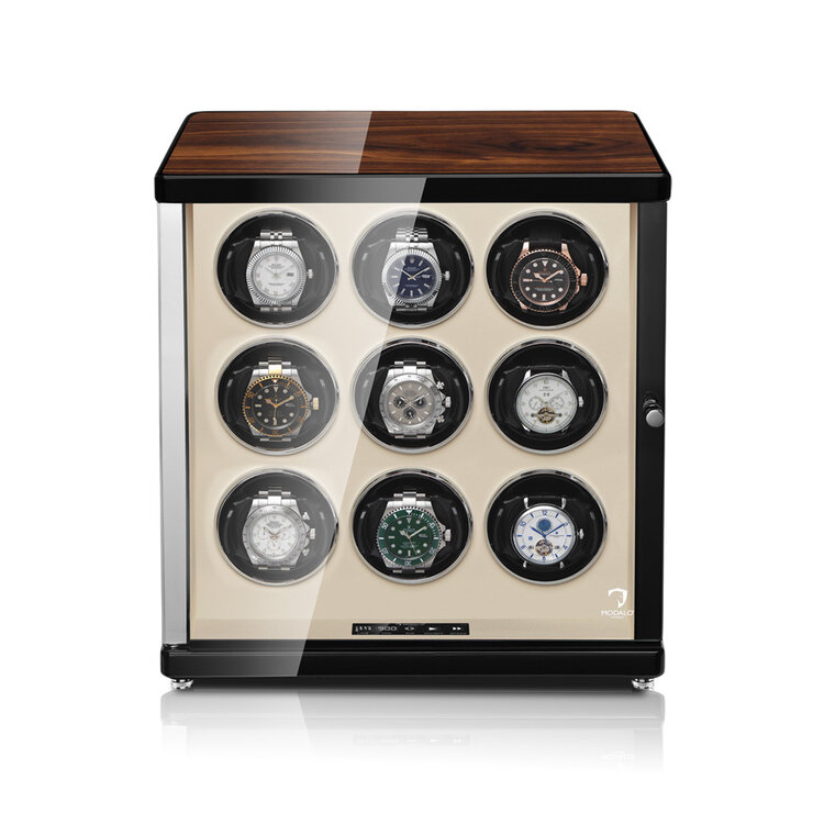 Modalo AMBIENTE Uhrenbeweger 9 Uhren Walnuss