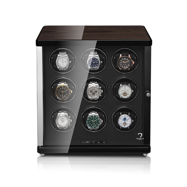 Modalo AMBIENTE Uhrenbeweger 9 Uhren Schwarzes Makassar