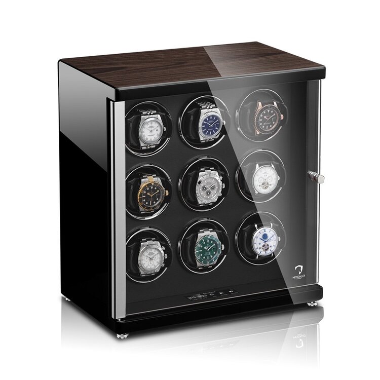 Modalo AMBIENTE Uhrenbeweger 9 Uhren Schwarzes Makassar