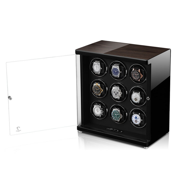 Modalo AMBIENTE Uhrenbeweger 9 Uhren Schwarzes Makassar