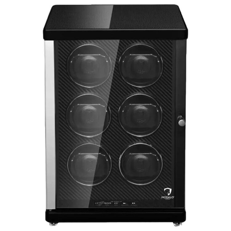 Modalo AMBIENTE Uhrenbeweger 6 Uhren  Hochglanz/Carbon