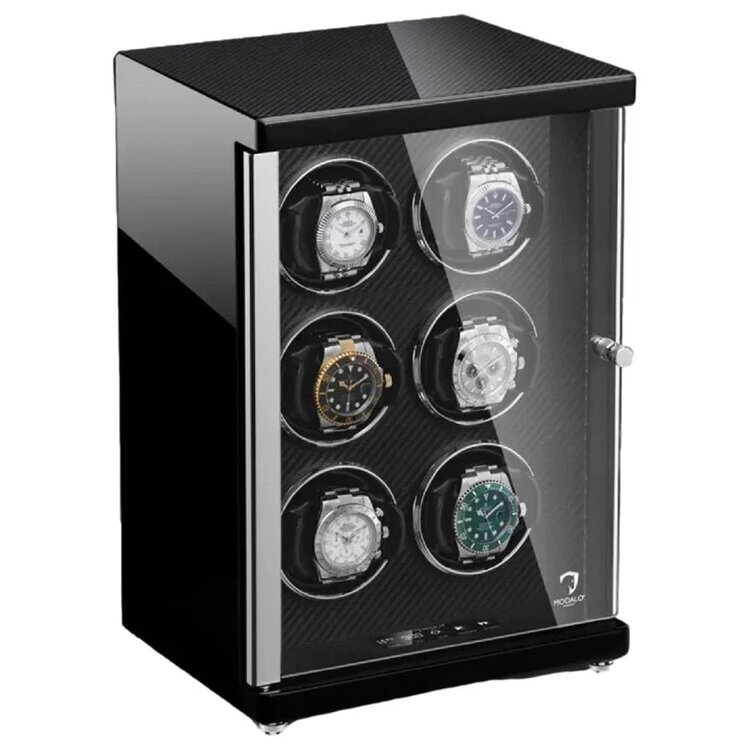 Modalo AMBIENTE Uhrenbeweger 6 Uhren  Hochglanz/Carbon