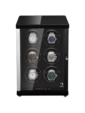 Modalo Uhrenbeweger AMBIENTE Uhrenbeweger 6 Uhren  Hochglanz/Carbon