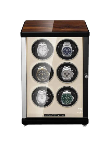 Modalo Uhrenbeweger AMBIENTE Uhrenbeweger 6 Uhren  Walnuss/beige