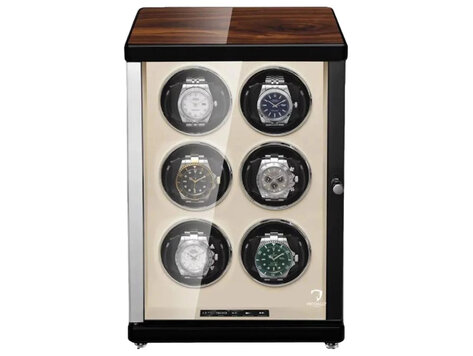 Modalo AMBIENTE Uhrenbeweger 6 Uhren  Walnuss/beige