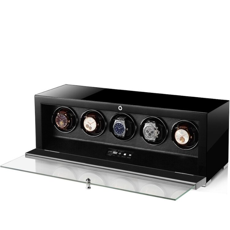 Modalo CLASICO PREMIUM Uhrenbeweger 5 Uhren Makassar/Schwarz