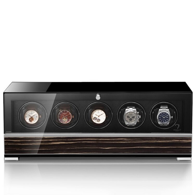 Modalo CLASICO PREMIUM Uhrenbeweger 5 Uhren Makassar/Schwarz