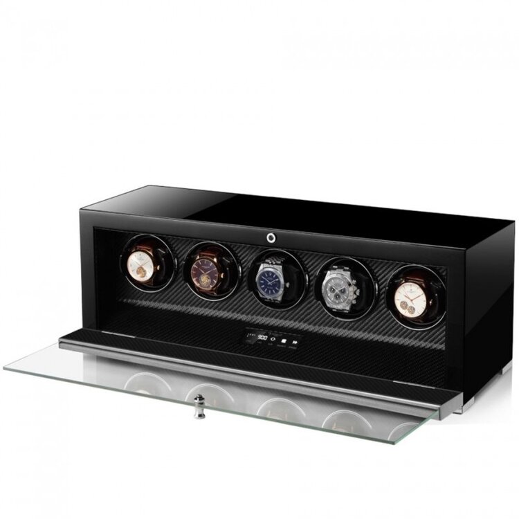 Modalo  CLASICO PREMIUM Uhrenbeweger 5 Uhren Carbon