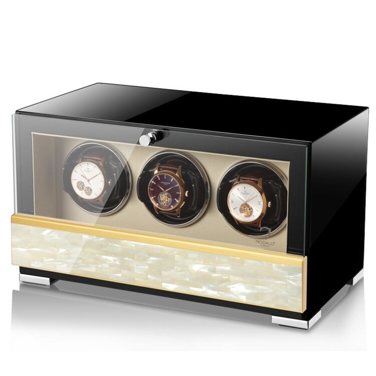 Modalo CLASICO PREMIUM Uhrenbeweger 3 Uhren Perlmutt