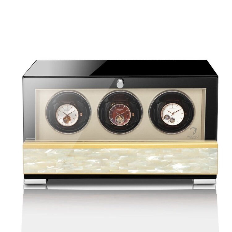 Modalo CLASICO PREMIUM Uhrenbeweger 3 Uhren Perlmutt