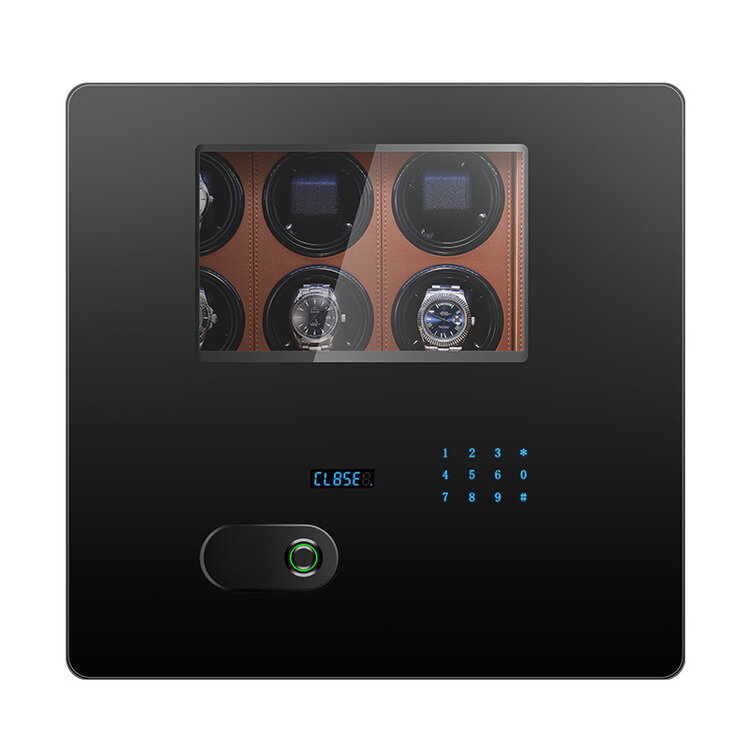Chronoguard Uhrenbeweger  Uhrenbeweger Safe Elite V6 für 6 Automatikuhren schwarz/braun