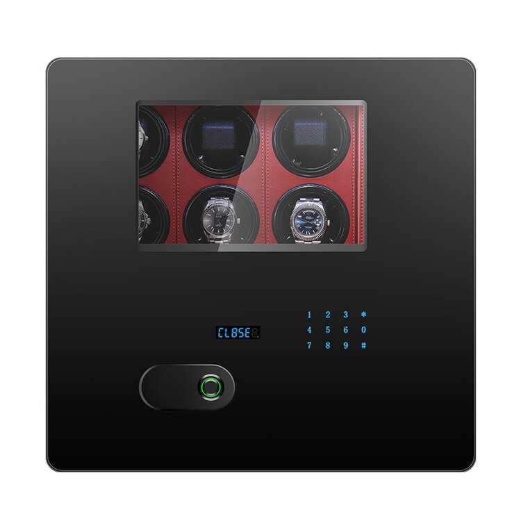Chronoguard Uhrenbeweger Uhrenbeweger Safe Elite V12 für 6 Automatikuhren schwarz/rot