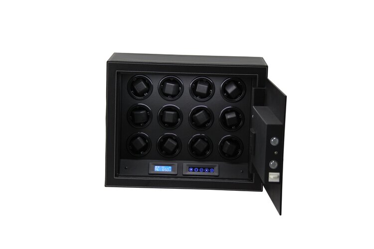 Chronoguard Switzerland  Goliath 12 er Uhrenbeweger Tresor schwarz Fingerprint