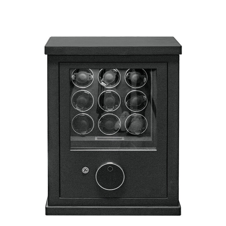 Chronoguard Uhrenbeweger Venezia — Uhrenbeweger 9 Uhren | Fingerprint | 2 Schubladen | Schwarz