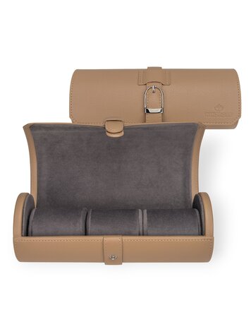 Windrose Uhrenetui für 3 Uhren Marvella / camel