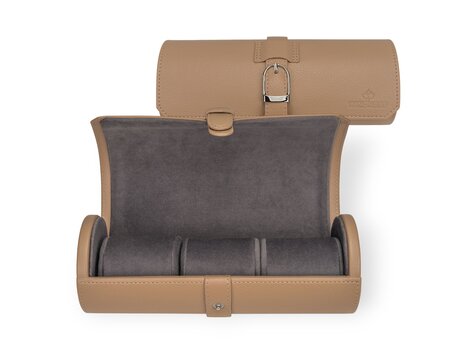 Windrose Uhrenetui für 3 Uhren Marvella / camel