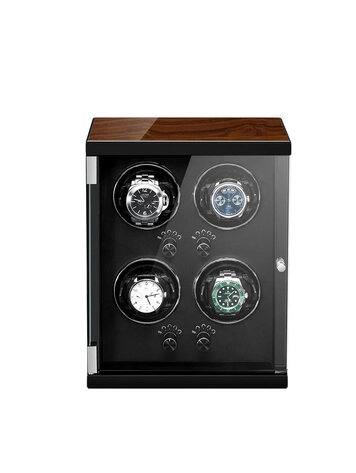 Chronoguard  Lugano — Uhrenbeweger für 4 Automatikuhren | Holz & Glas | Silent