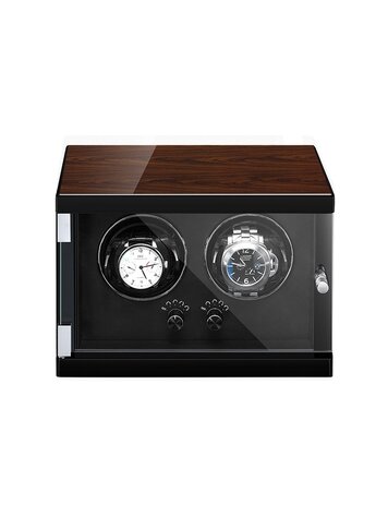 Chronoguard  Lugano — Uhrenbeweger für 2 Automatikuhren | Holz & Glas | Silent