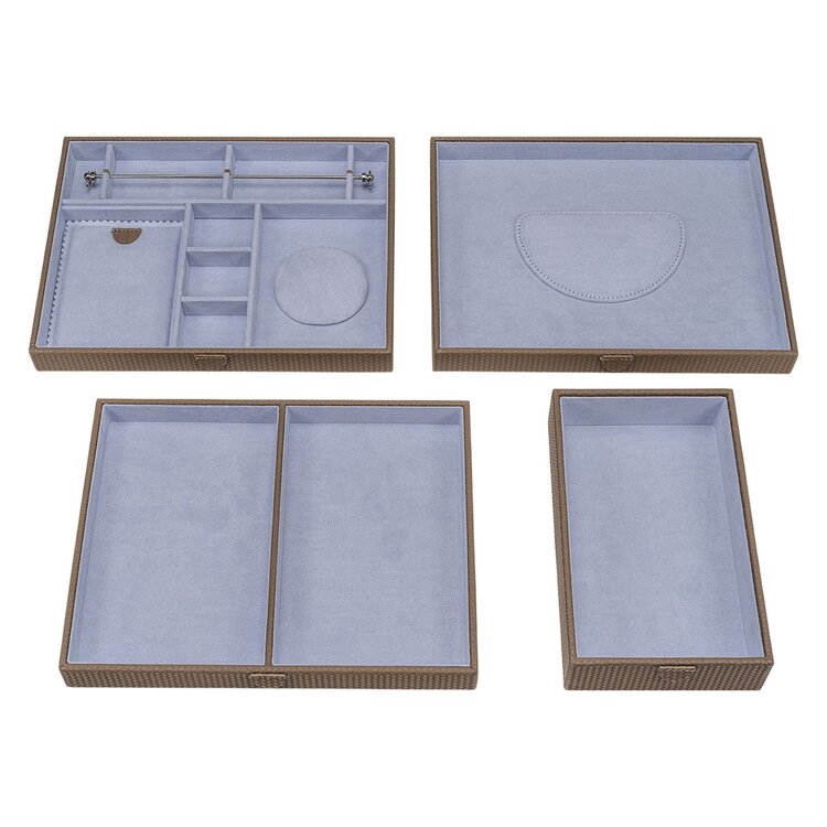 Windrose  Schmuckkoffer XL mit Reiseetui Corbello / mocca