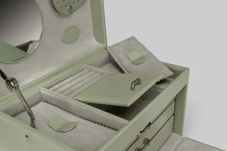 Windrose Schmuckkoffer Merino Moda / salbei Kollektion: Merino Moda | Farbe: grün