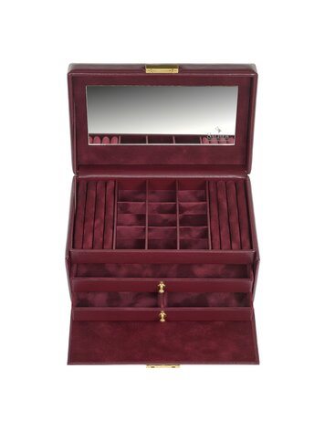 Sacher Schmuckkasten Elly acuro / bordeaux (Leder)