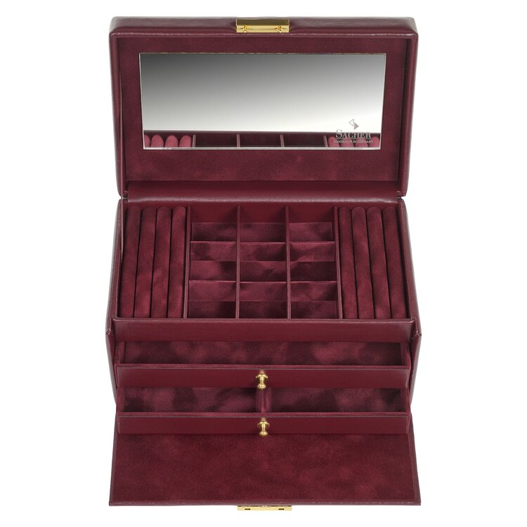 Sacher Schmuckkasten Elly acuro / bordeaux (Leder)