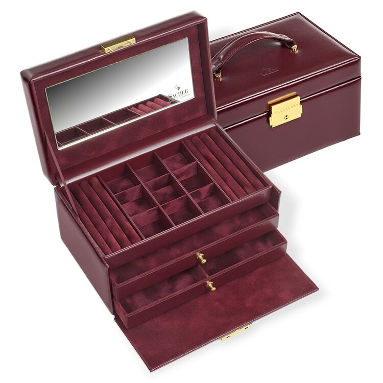 Sacher Schmuckkasten Elly acuro / bordeaux (Leder)