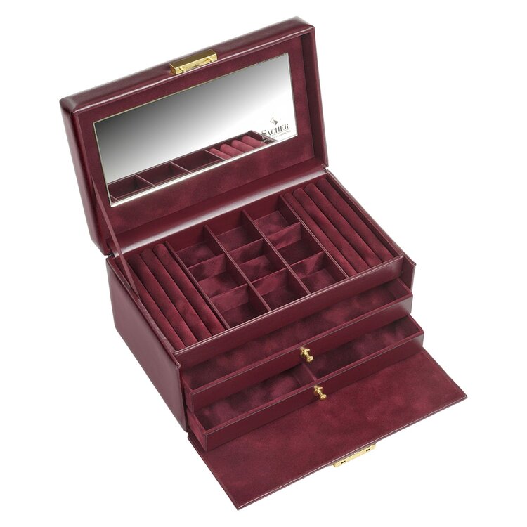 Sacher Schmuckkasten Elly acuro / bordeaux (Leder)