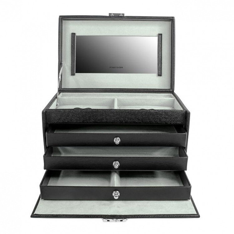 Friedrich Schmuckkoffer Jolie 2.0 Black Kreuznarben-Optik