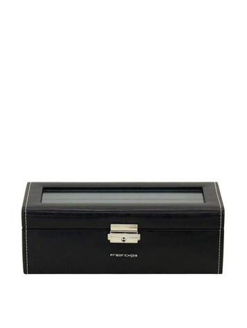 Friedrich Uhrenkoffer Bond für 4 Uhren mit Glasdeckel schwarz