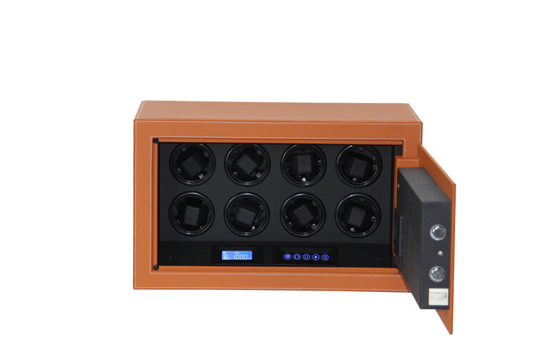 Chronoguard Uhrenbeweger  Goliath 8 er Uhrenbeweger Tresor orange Fingerprint