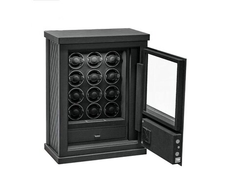 Chronoguard Switzerland Venezia Uhrenbeweger 12 Uhren+ 1 Schubladen schwarz Fingerprint