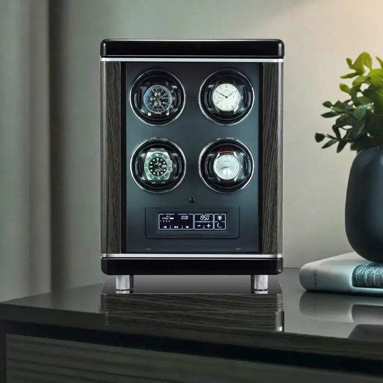 Chronoguard Uhrenbeweger Uhrenbeweger für 4 Automatikuhren – Schwarz, Biometrie, leise, TPD einstellbar | Elixir
