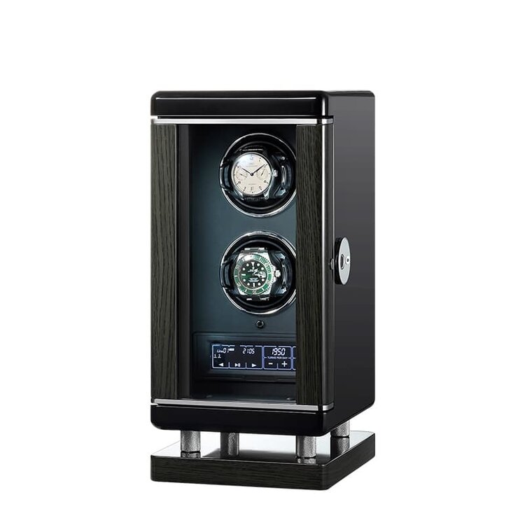 Chronoguard Uhrenbeweger Uhrenbeweger für 2 Automatikuhren – Schwarz, Biometrie, leise, TPD einstellbar | Elixir