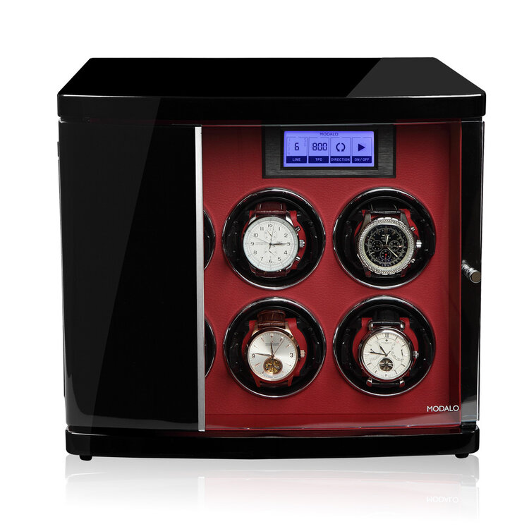 Modalo TIMELESS MV3 Uhrenbeweger 6 Uhren schwarz-Rot