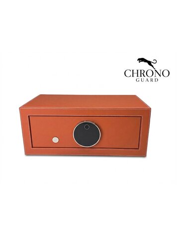 Chronoguard Switzerland Goliath 4 er Uhrenbeweger Tresor orange Fingerprint