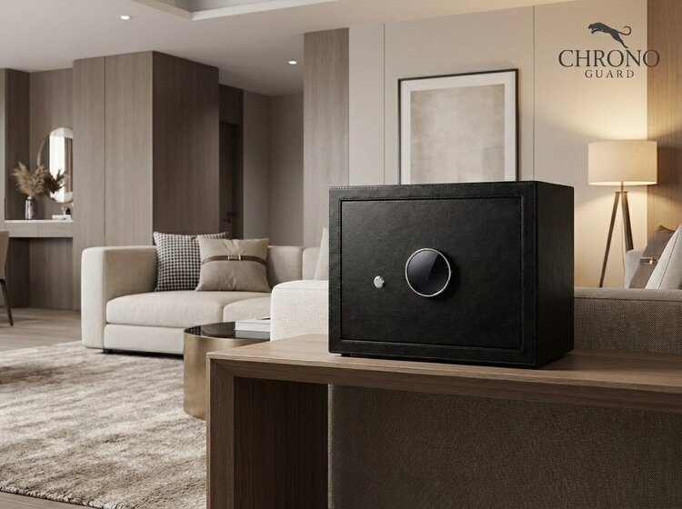 Chronoguard Switzerland  Goliath 12 er Uhrenbeweger Tresor schwarz Fingerprint